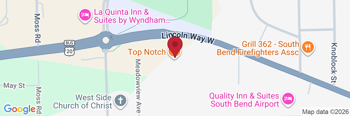 Map showing facility locations